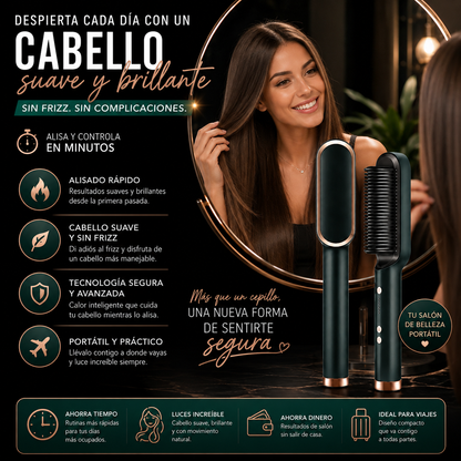 SilkAura™  Cepillo Alisador Anti Frizz Premium