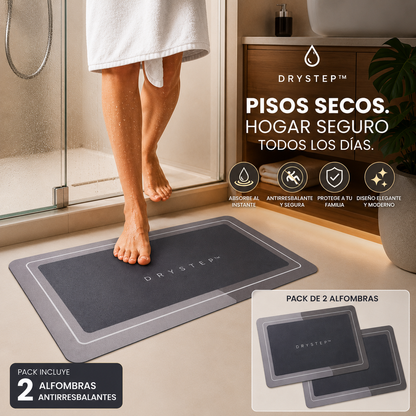 DryStep™ Pack 2 Alfombras Anti resbalantes Absorbentes