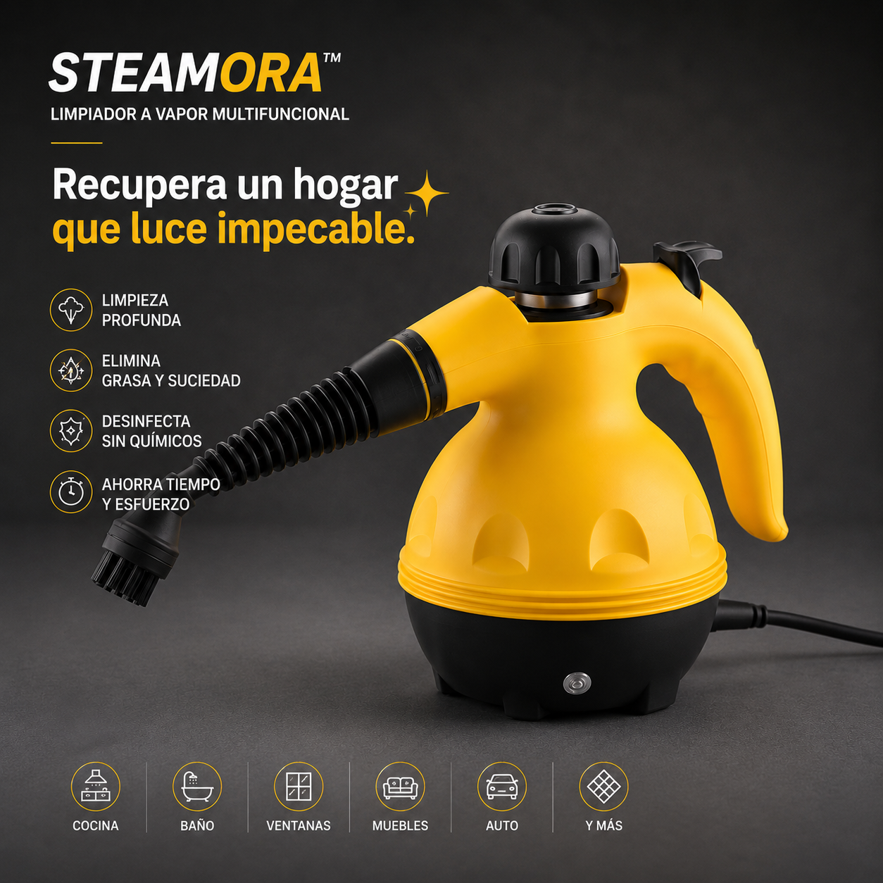 Steamora™  Limpiador a Vapor Multifuncional