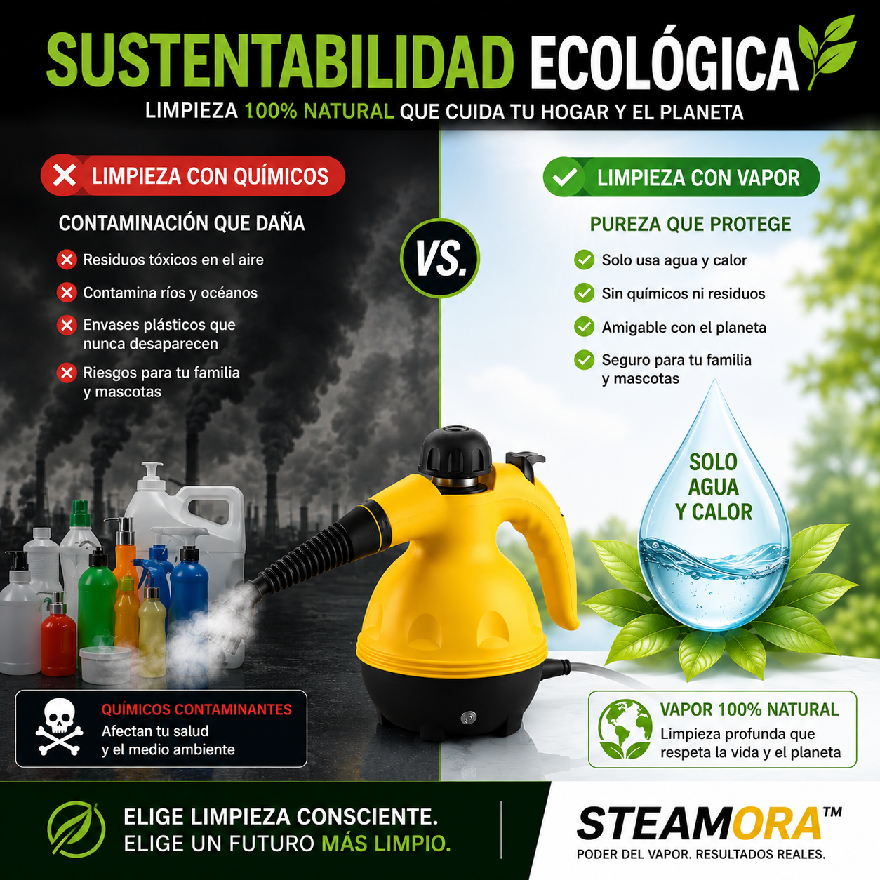 Steamora™  Limpiador a Vapor Multifuncional