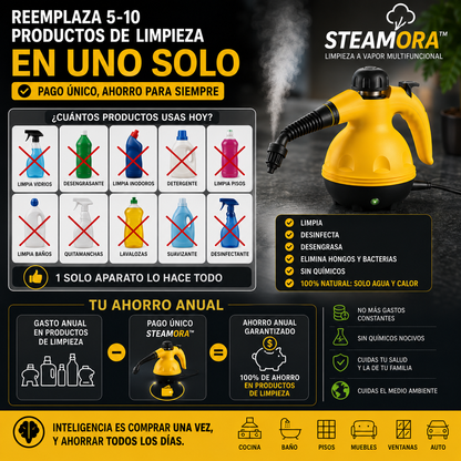 Steamora™  Limpiador a Vapor Multifuncional