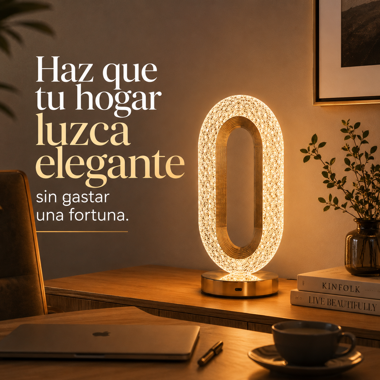 Aura™  Lámpara de Diseño Minimalista con Luz LED Ambiente