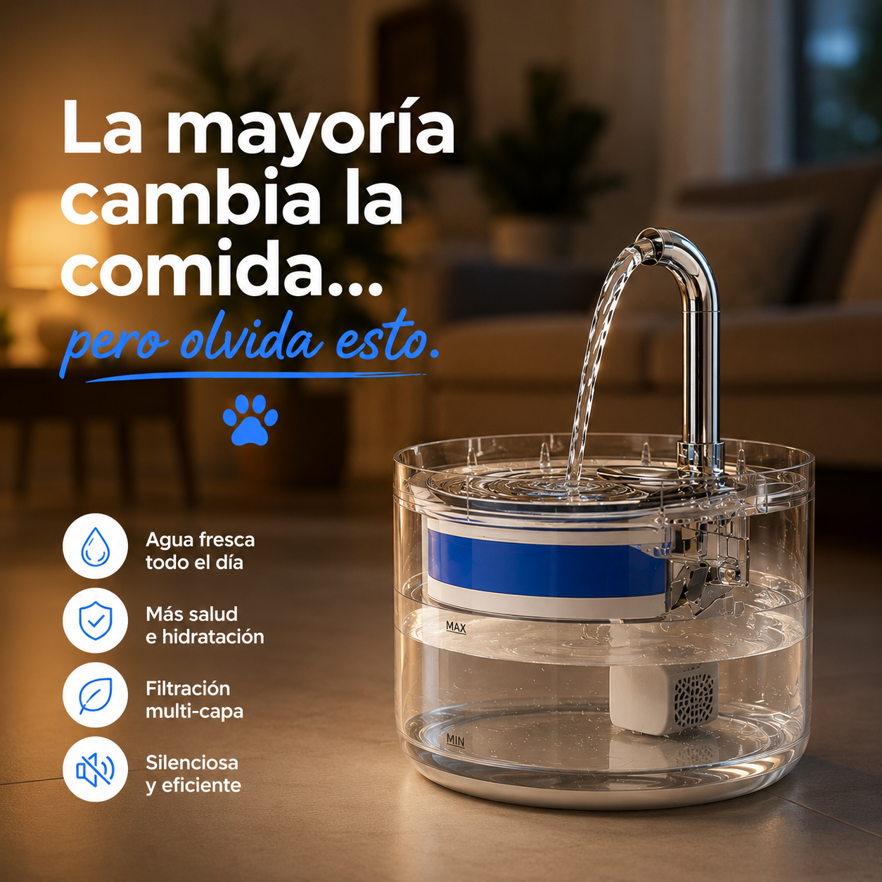 AquaFlow™  Fuente de Agua Inteligente para Mascotas