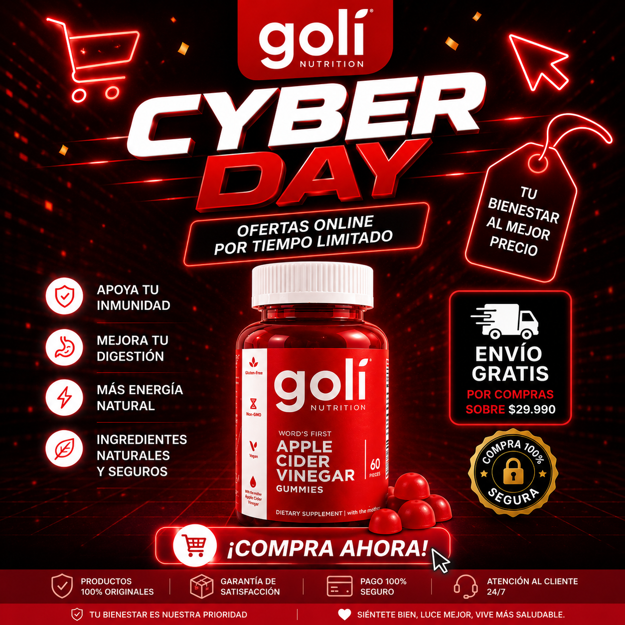VitaCider™ GOLI GOMITAS DE VINEGRE DE MANZADA