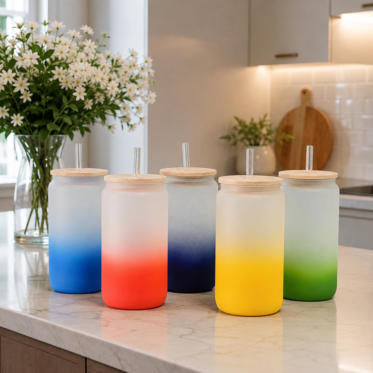 Hidra™  Vaso Degradado Reutilizable con Tapa de Bambú