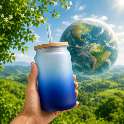 Hidra™  Vaso Degradado Reutilizable con Tapa de Bambú